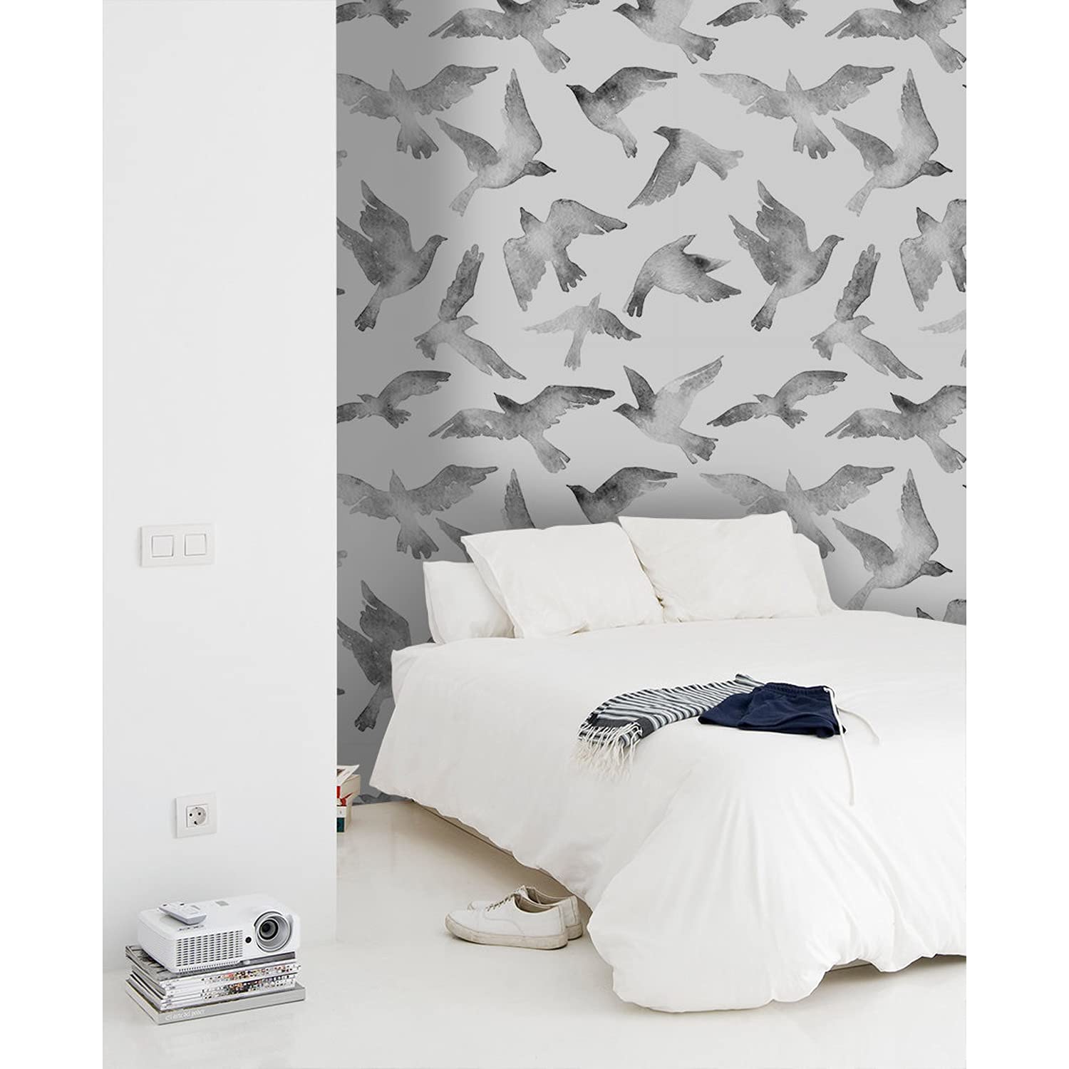 Papier peint oiseau volant de qualité supérieure en latex pour habillage mural de luxe