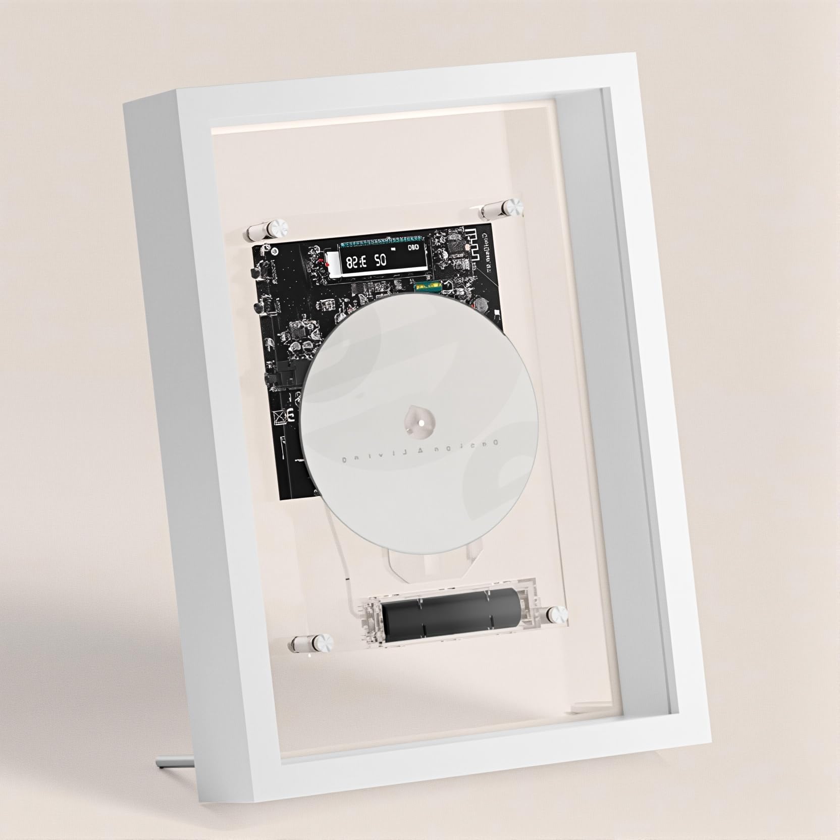 Lettore CD montabile a parete, cornice decorativa musicale con telecomando, Bluetooth 5.0/uscita AUX da 3,5 mm, senza altoparlanti per la casa