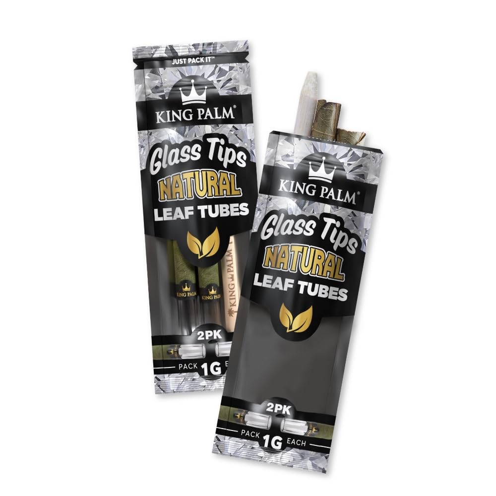 KING PALMMini Size Cones - Natural Pre Wrap Palm Leafs Pre Rolled Cones - Natural Cones - Glass Filter Tip - Preroll Cones - Prerolled Cones with Filter - Organic Cones (Mini, 2, Count)