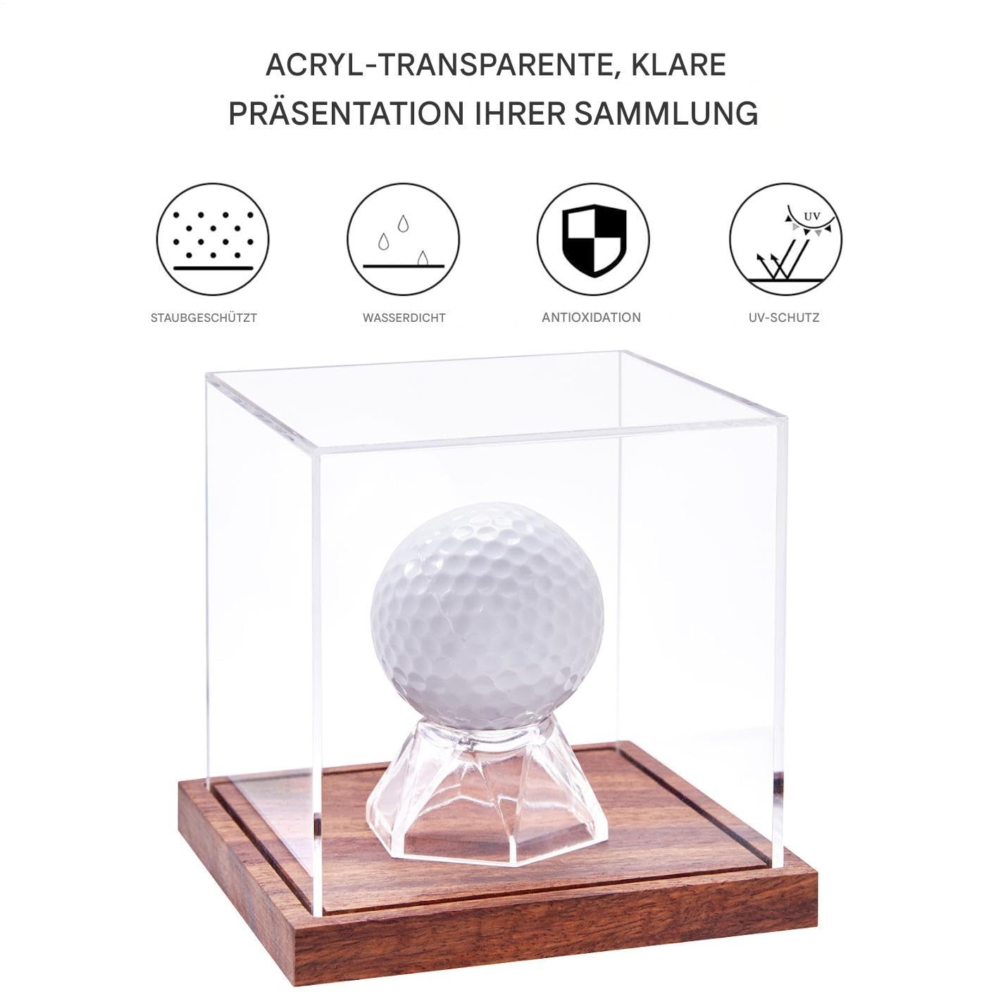 Escaparate para pelotas de golf, transparente, organizador de pelotas de golf, protección contra el polvo, para salón, estudio