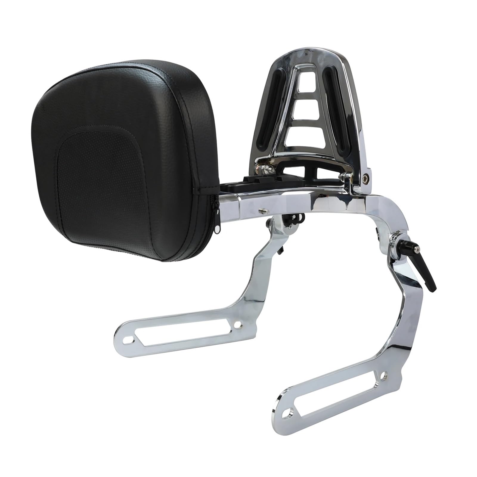 Zdejmowane oparcie motocykla Pasuje do Harley Fat Bob 114 FXFB FXFBS 2018-2025 tylne oparcie motocykla pasażer wielofunkcyjny regulowany sissy bar(Black Pad Chrome Bar)