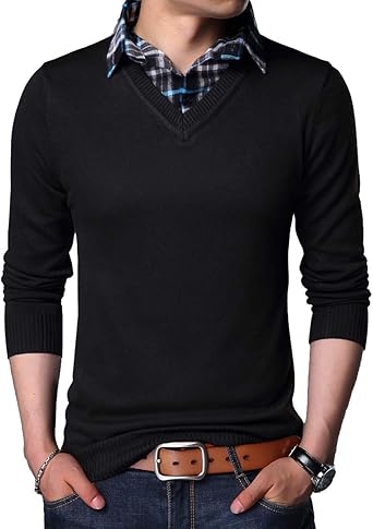 jumper with shirt insert