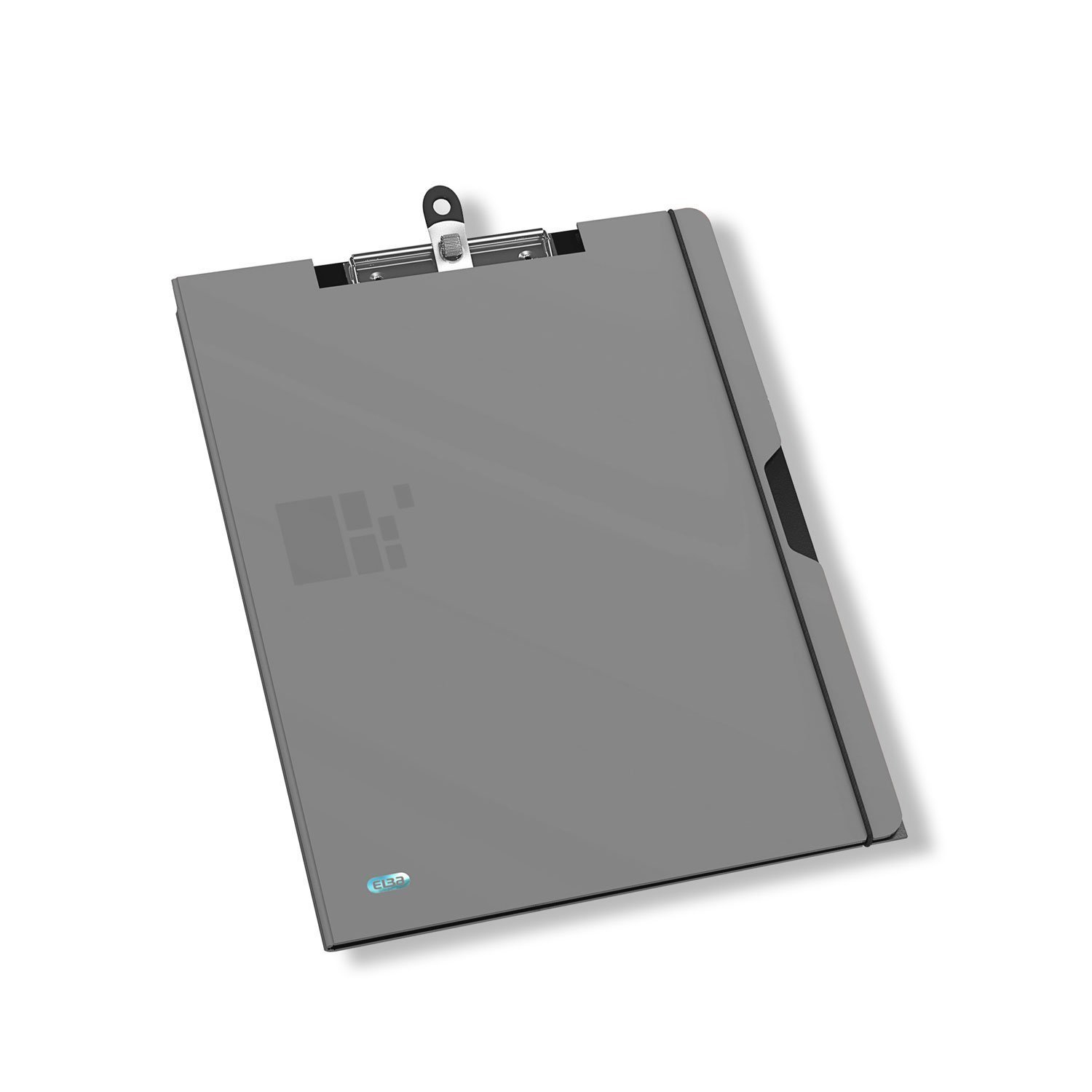 Oxford Clipboard Folder with Clip and Hanging Loop and Pen Holder Grey