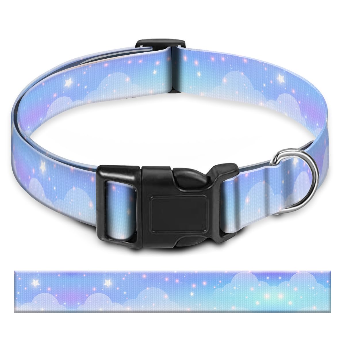 BAYCUFKQ Dog Collar, Cute Pet Collar Adjustable for Medium Dogs, Soft Dog Collars with Quick Release Buckle for Walking Running Glitter Stars