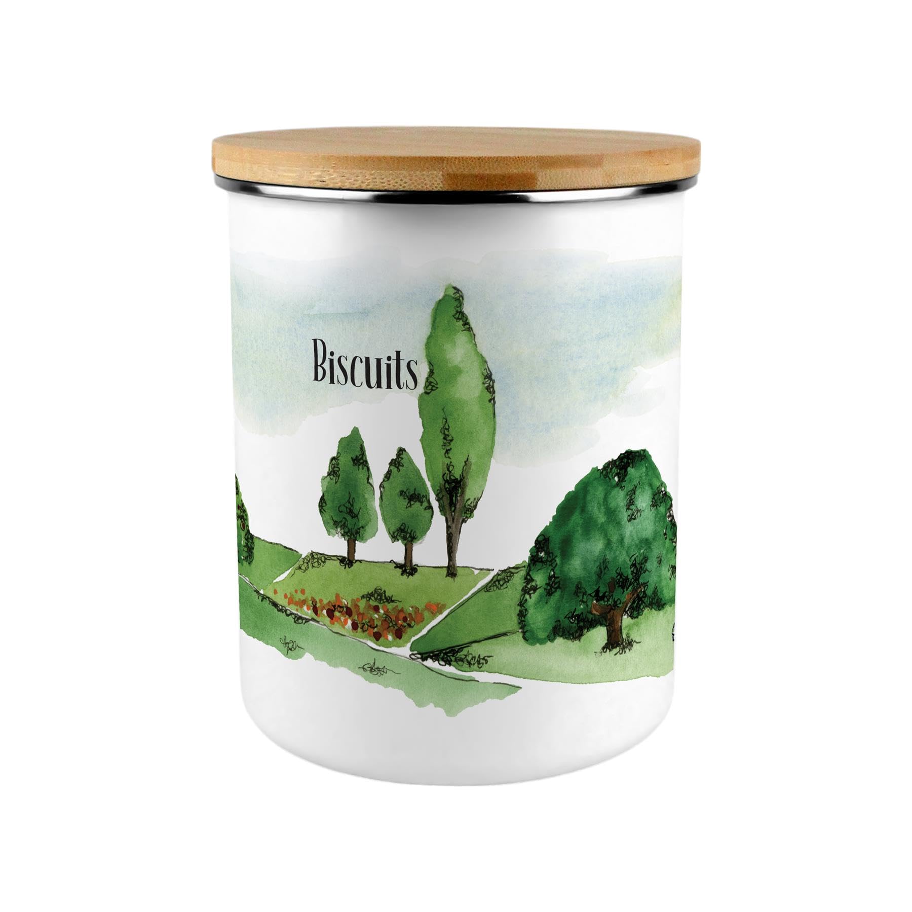 Purely Home British Landscapes Biscuit Storage Tin - 2.7L Extra-Large Kitchen Canister