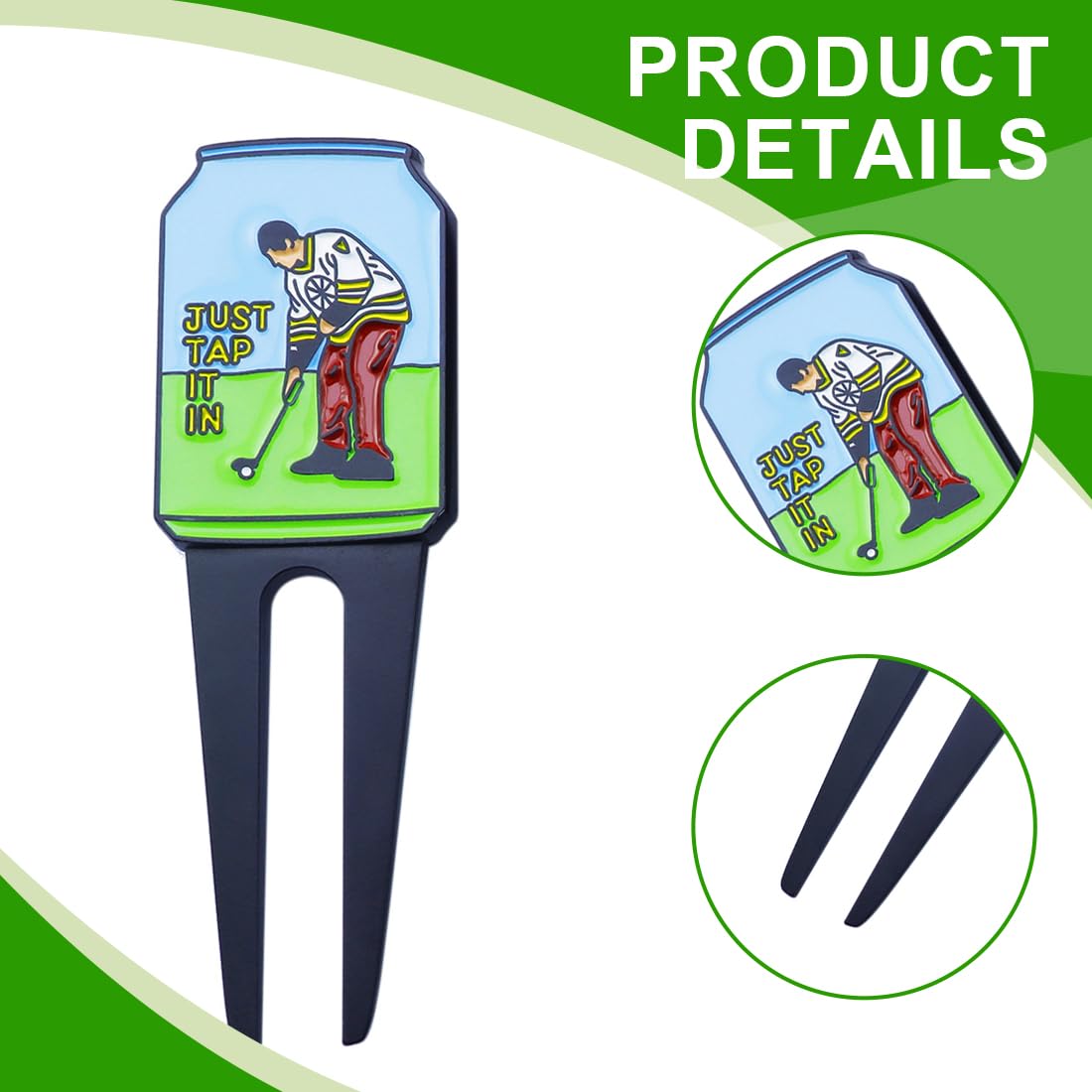 Ballmarker-Set und Golf-Pitchgabel-Reparaturwerkzeug, interessant und spielbar, robust und langlebig, Golfball-Marker zum Putting Grün, einzigartiger Hutclip, Taschenzubehör und lustige