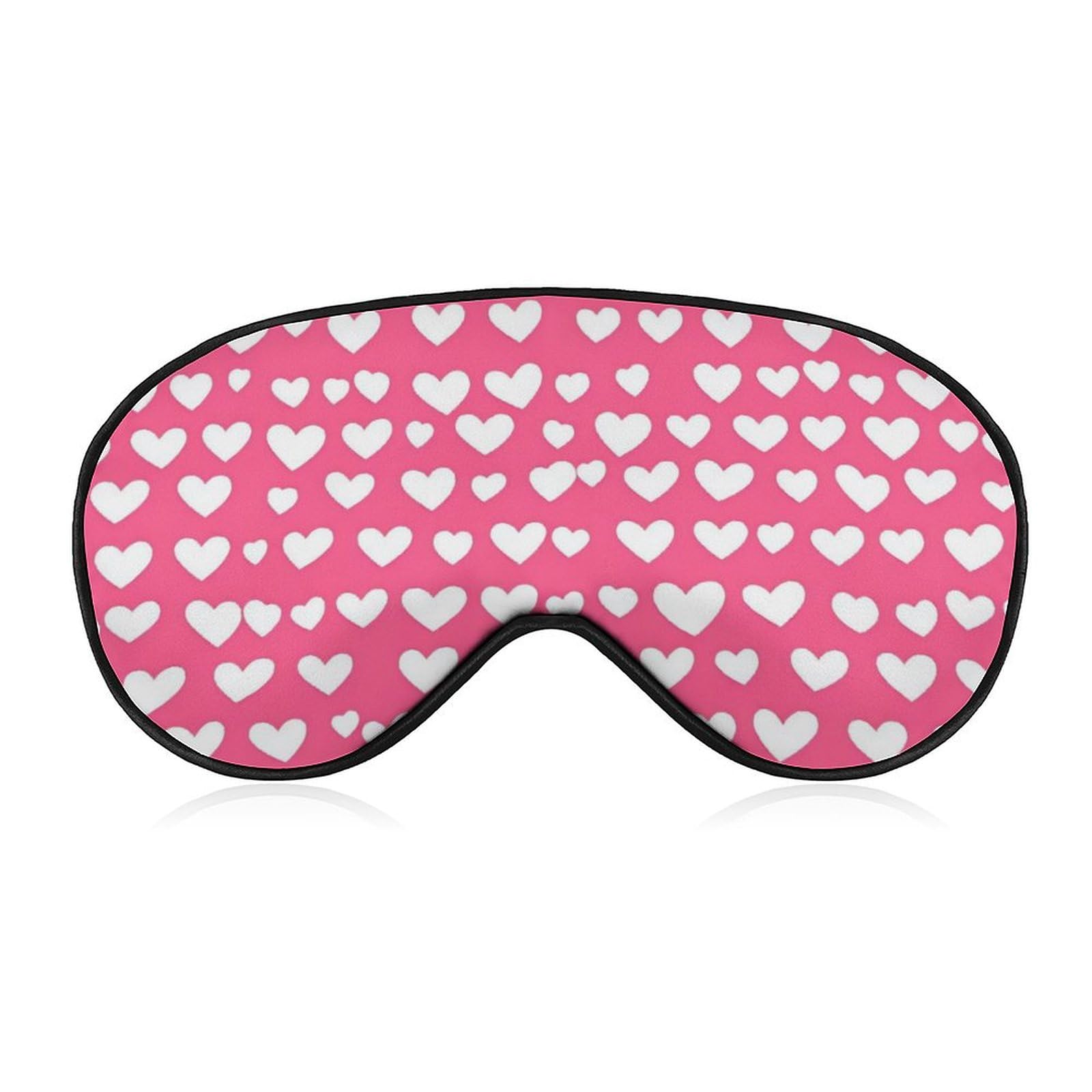Valentine's Day Heart Sleep Mask Eye Shade Cover Adjustable Strap for Travel Lunch Break Women Men
