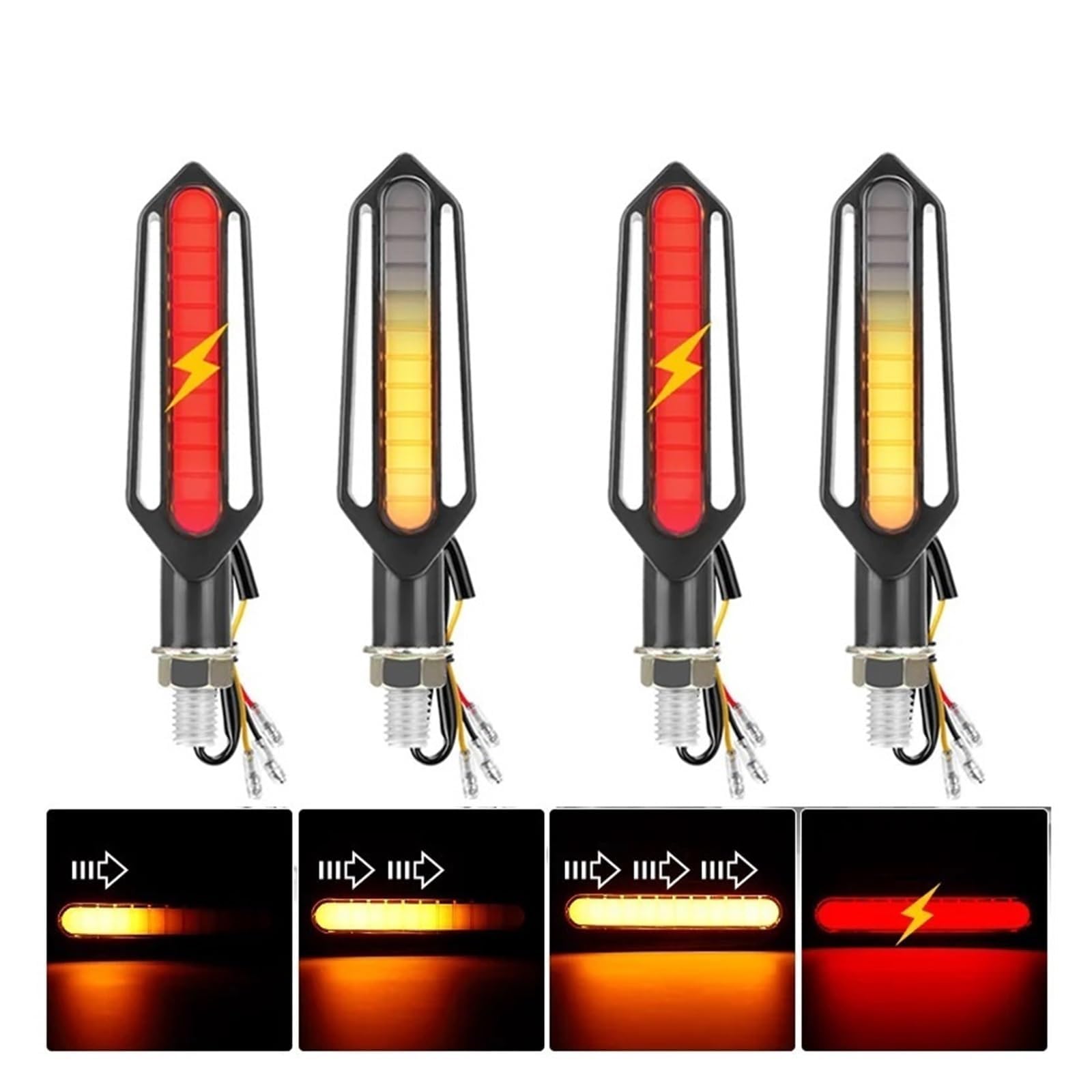 Fanale posteriore per moto Indicatore LED 10mm Moto Luci Per Ambra Anteriore Posteriore Lampeggiatore Fanale Posteriore Fanale Posteriore Bianco DRL Lampeggiatore Rosso