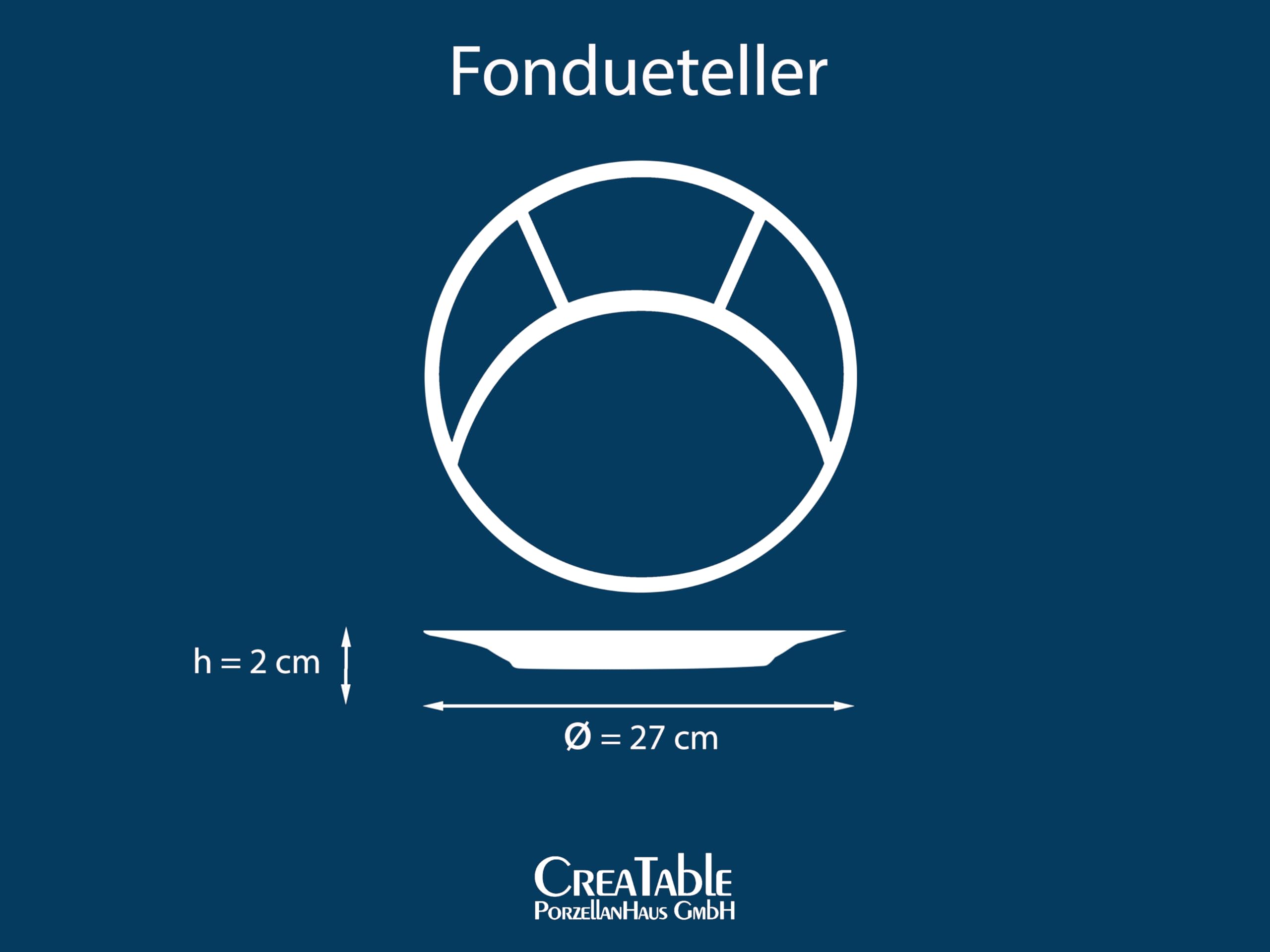 Creatable, 22922, Série Assiettes à fondue et gril UNIVERSAL, set de vaisselle, assiettes à fondue 4 pièces