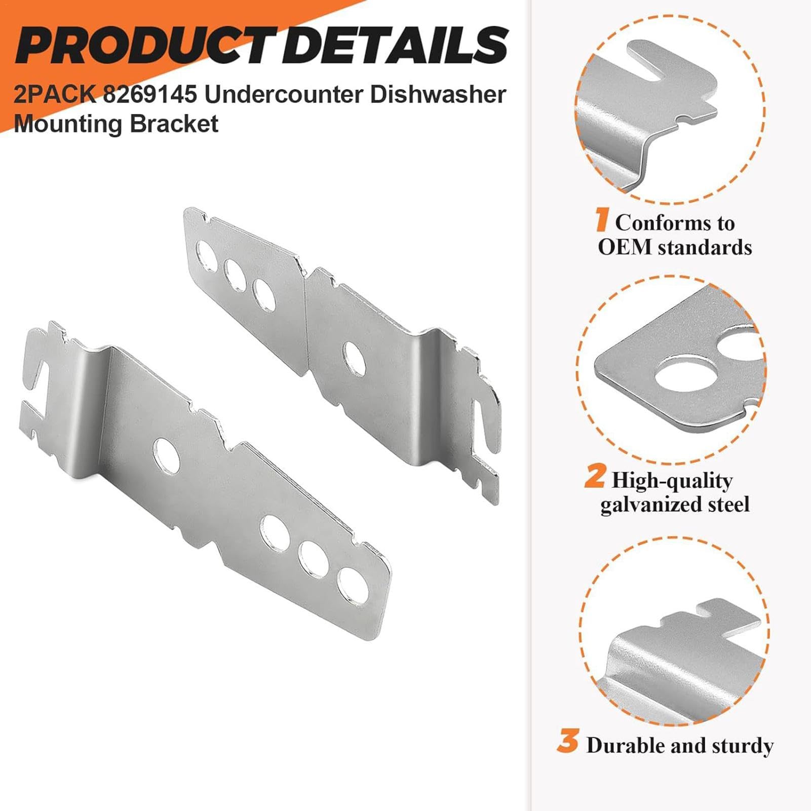 Installationsset für Geschirrspüler, Einbauset für Spülmaschine, Thekenhalterung für Spülmaschine, Metall, Geschirrspülerhalterung, Geschirrspüler-Einbauhalter, Geschirrspüler-Einbauhalterung,
