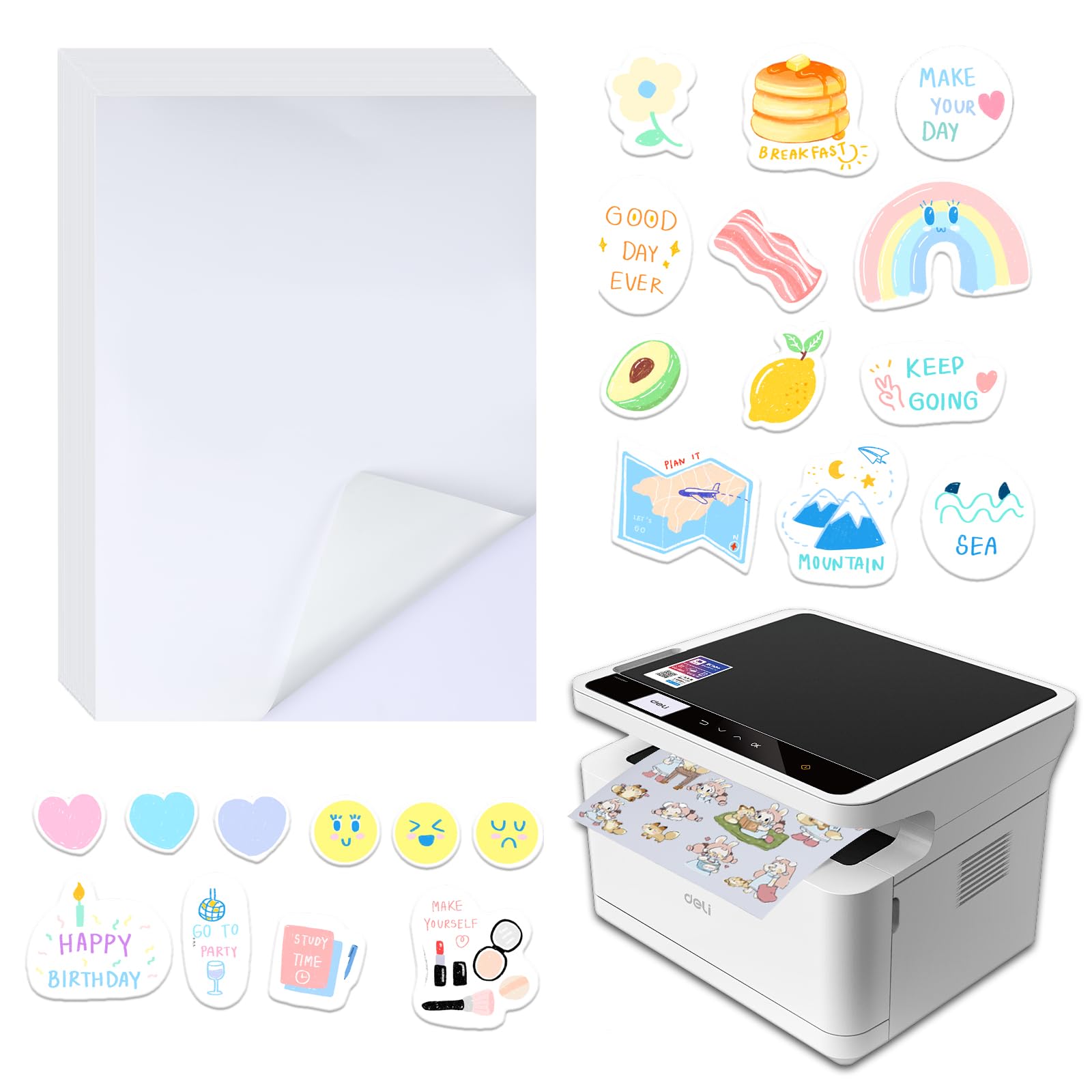 20er Pack A4 Sticker Papier zum Bedrucken - Wasserfeste Vinyl ...