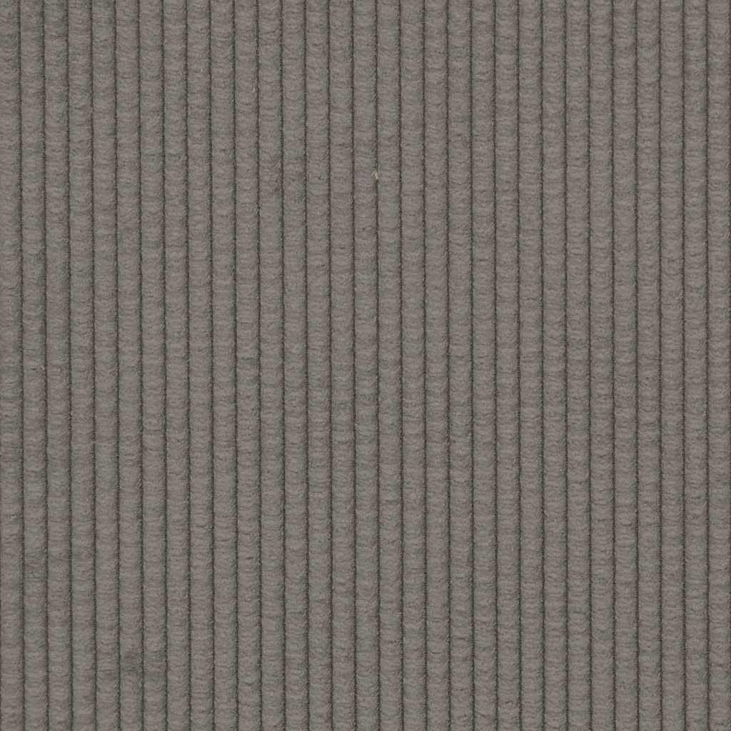 Sofá modular con reposapiés y cojín, tela de pana gris claro, 324 x 205 x 64 cm, elemento de montaje de 4 piezas con marco de metal para salón, salón, confort
