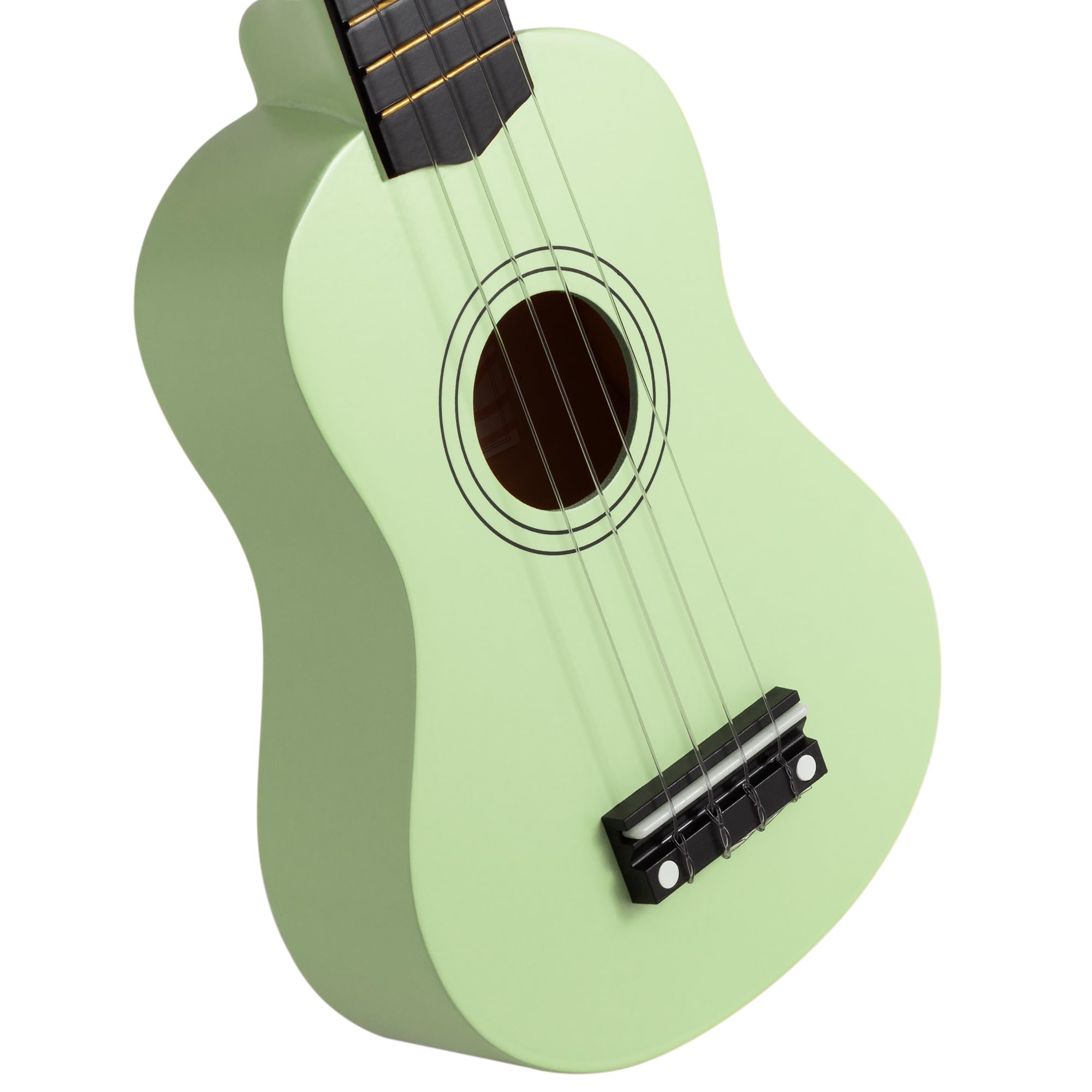 Mad About SU8 Ukelele soprano - Verde menta con bolsa de concierto, púa y cuerdas de repuesto - Ideal para escuelas y principiantes, incluye cuerdas negras de carbono para mejorar la afinación