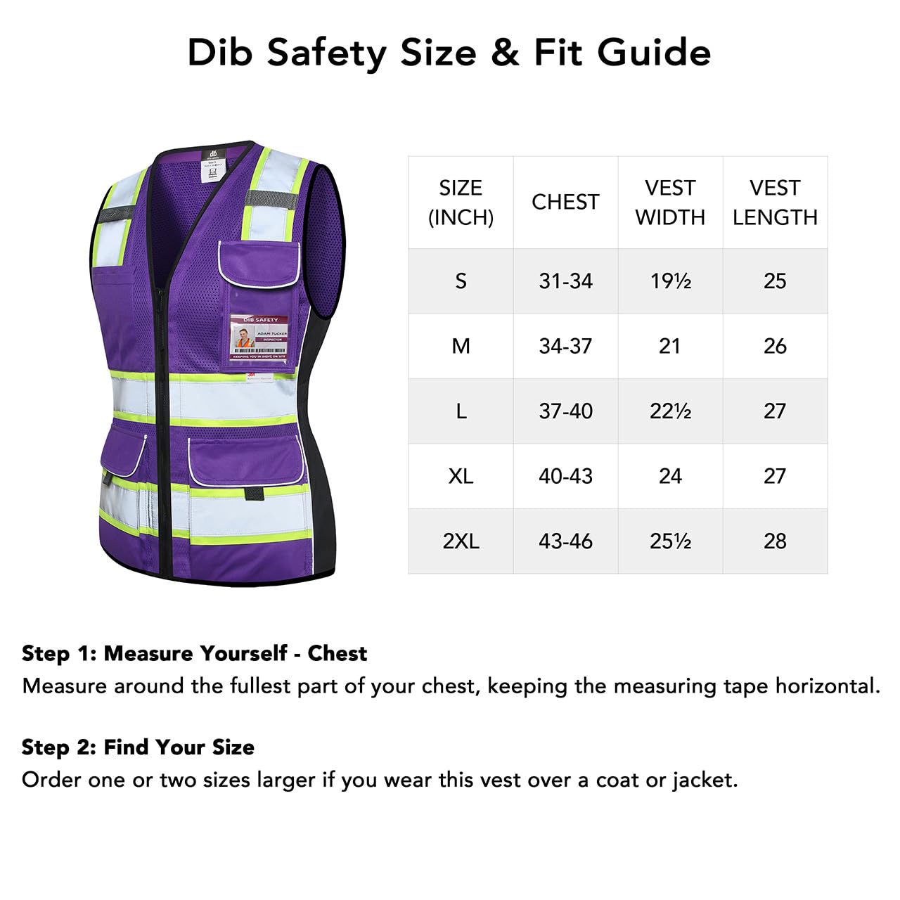 Dib Safety Chaleco para mujer con bolsillos, chaleco reflectante de malla de alta visibilidad, ANSI clase 2 fabricado con cinta reflectante 3M