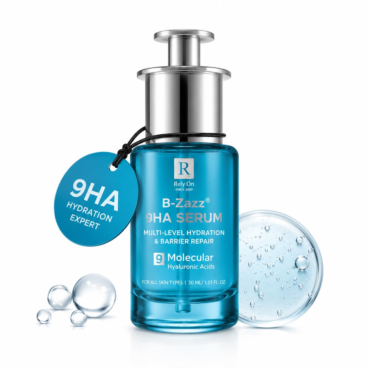 B Zazz 9HA Hydrating Serum, Hyaluronic Acid, Light Blue,30 ml