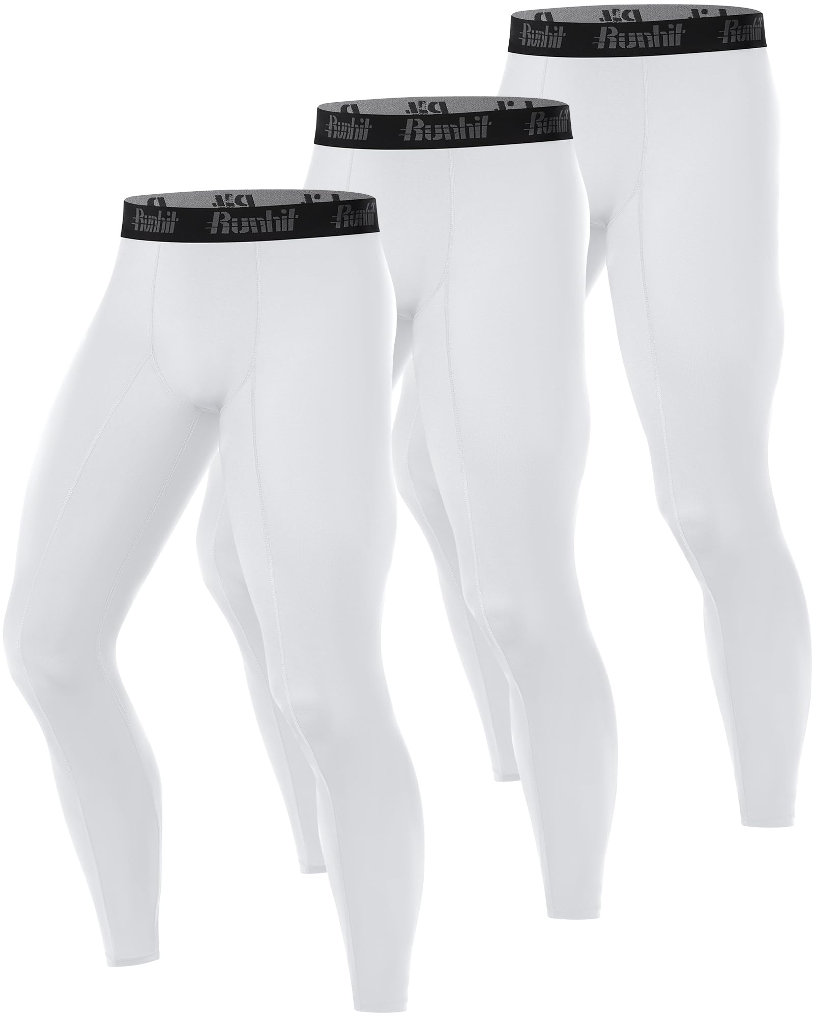 Runhit 1/3er Pack Kompressionshose Herren Lange Sport Leggings Tights Schnelltrocknende Trainingshose Sporthose Männer Atmungsaktiv Laufhose Funktionsunterwäsche für Fitness Joggen Gym