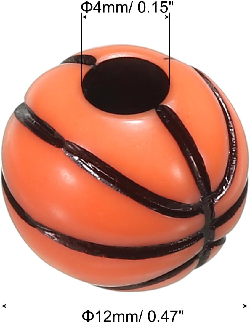 PATIKIL 12mm Sports Ball Beads, 150 Pcs Acrylic Basketball Bulk Round Sports Spacer Bead for DIY Crafts Bracelet Necklace Making, Brown - Image 2