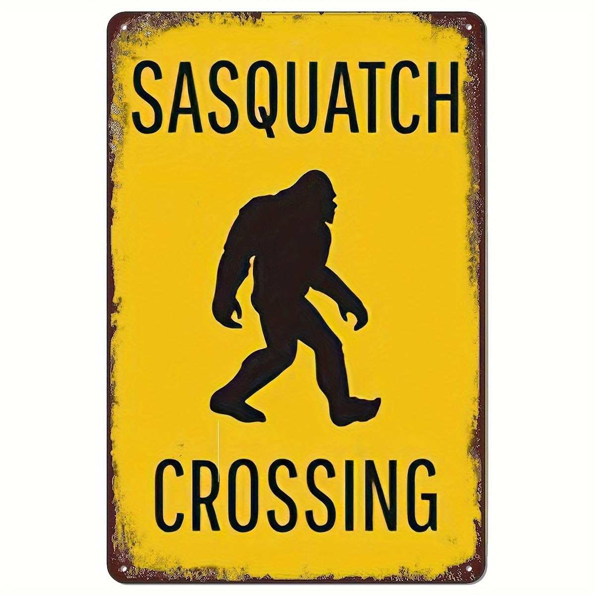 Fun Metal Sasquatch Crossing Sign - Vintage Metal Sign - Rustic Humorous Wall Decor for Home, Bar, Garage, Garden, Yard, Man Cave - Sturdy Aluminum Plaque 30x40 CM