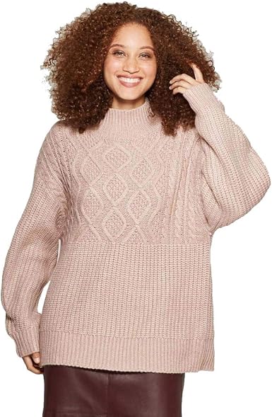 Mock Turtleneck Pullover Sweater 