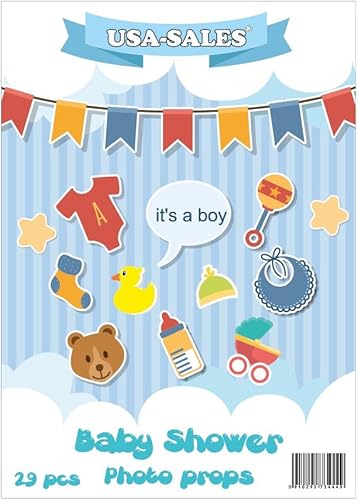 Miniatura 4 de Accesorios para cabina de fotos para baby shower, 29 piezas unidas al palo, no requiere bricolaje para niños, decoración de baby shower, cabina de