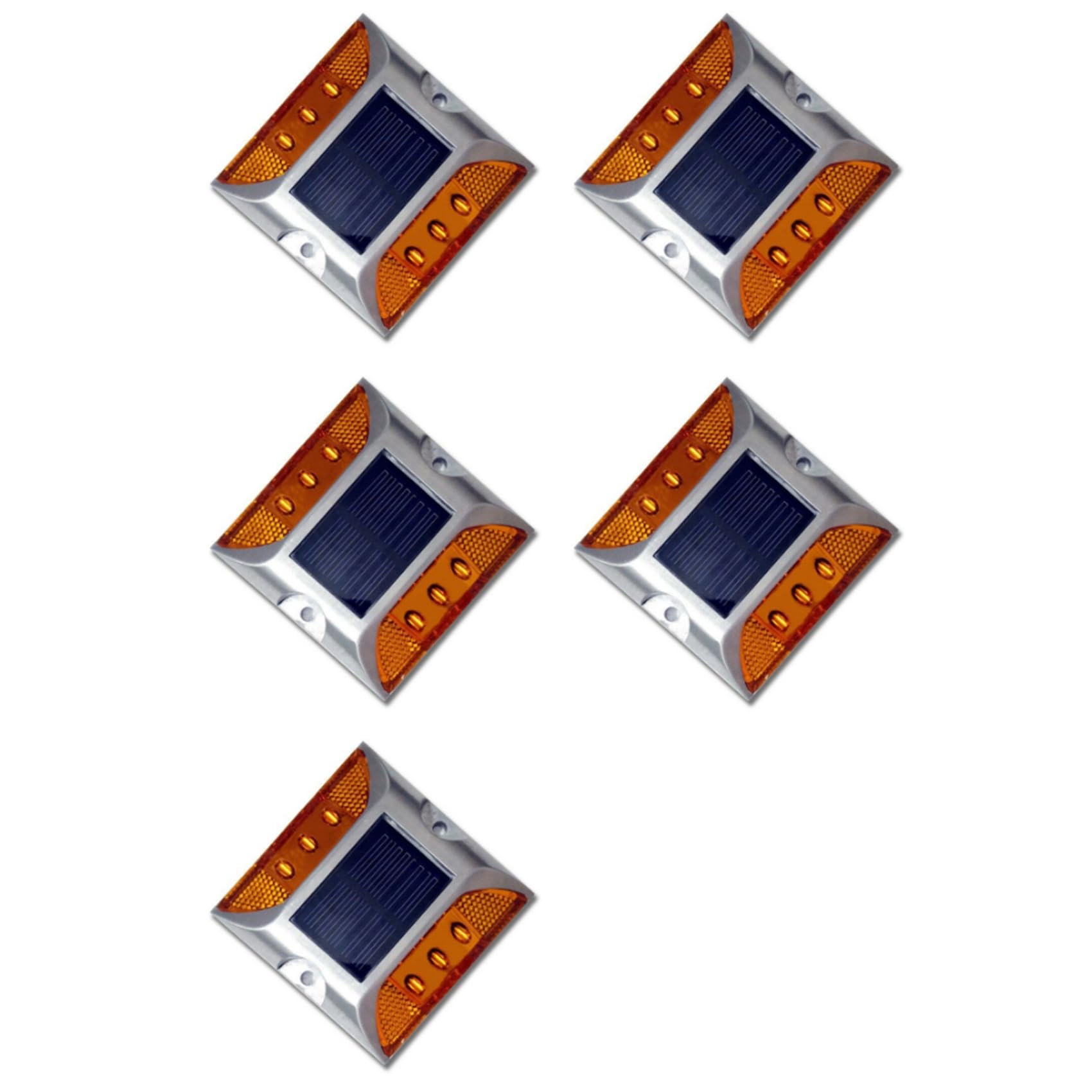 Hndhbfgrt 5X LED Solar Power Ground Marker Lights Waterproof Outdoor Driveway Road Highway Spike Lamp