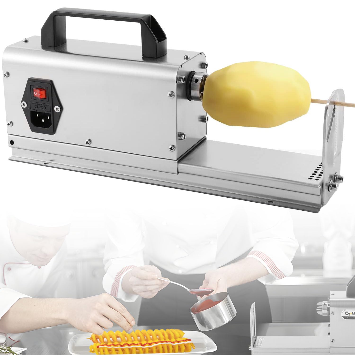 AYCDL Electric Tornado Potato Slicer, Automatic Spiral Twister Cutter for Commercial and Home Use