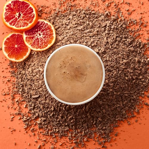 Image of Hotel Chocolat Hot Chocolate Mix - Orange Drinking Chocolate with Real Chocolate Flakes, 10 Servings, Gourmet Cocoa