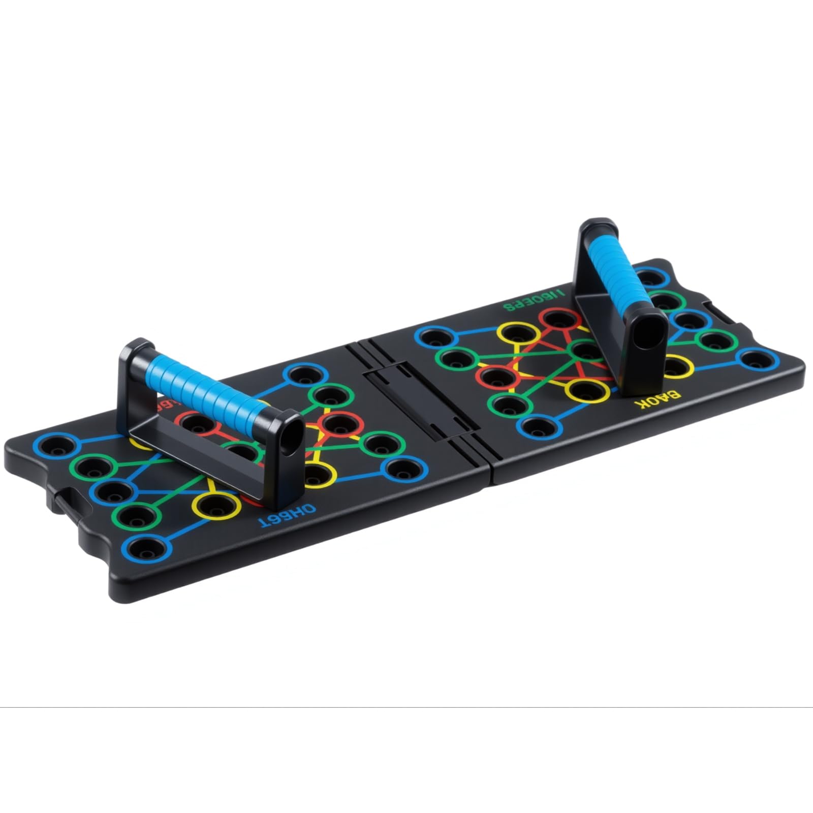 9-in-1 Push Up Board, Foldable Press-Up Board with Resistance Bands, Multi-Function Fitness Board for Chest, Arms, Shoulders, Home Gym Strength Training Equipment for Men & Women (Black, 24 IN 1)