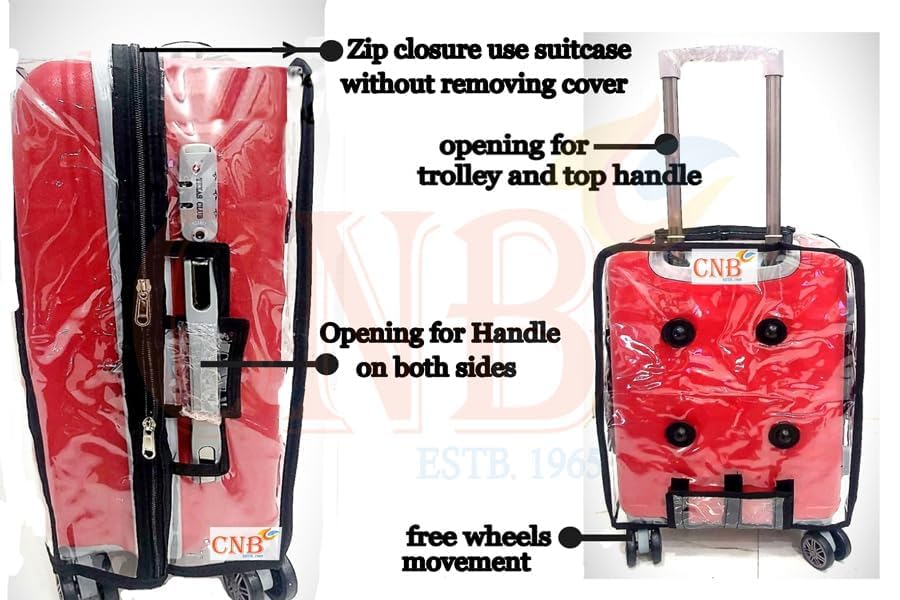 Fambal PVC Transparent Waterproof Dustproof Suitcase Cover | Luggage Trolley Bag Covers | Pack of 1, 28 Inch (68 x 46 x 33 cm) 8 61U7A G VqL