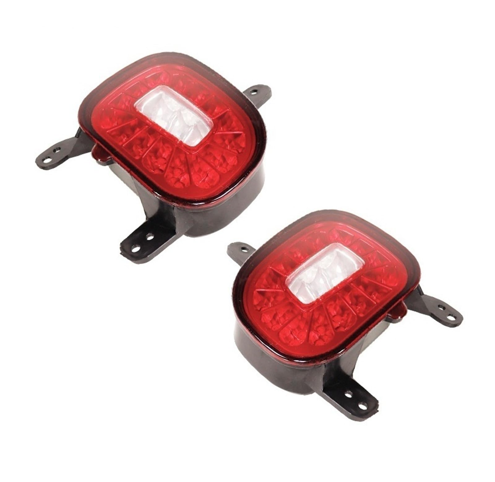 For Jeep Renegade 2015-2018 Paraurti posteriore Lampada senza lampadina Riflettore posteriore Luce di liquidazione Fendinebbia e luce di retromarcia bianca 2 pezzi(Red Lens)