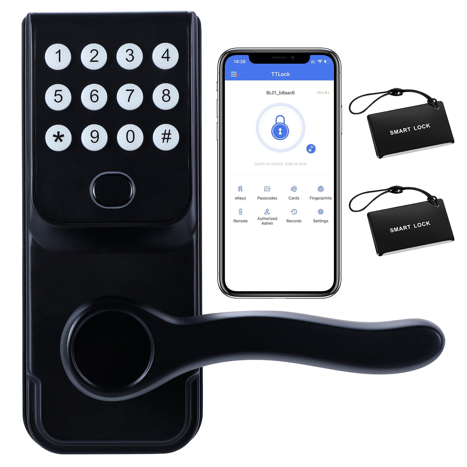 Serrure de porte biométrique et numérique intelligente pour entrée