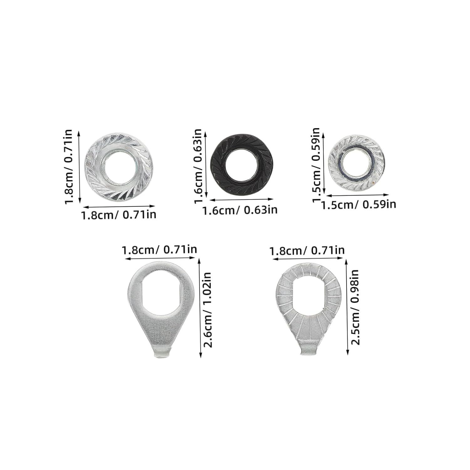 Bike Axle Nut Washers M8 M9.5 M10 Carbon Steel