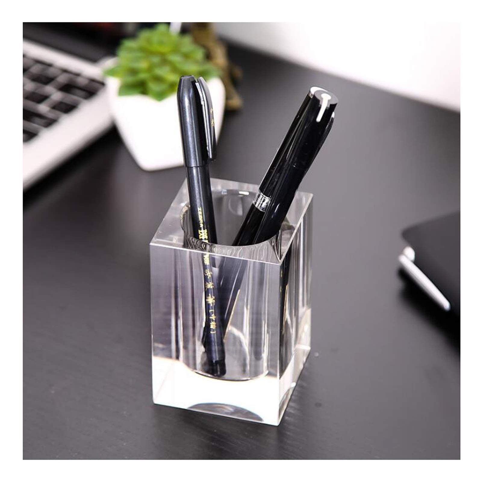 Kristallglas Stift Halter Desktop Organizer Kreative Aufbewahrungsbox Stift Container Home Schule Büro Schreibwaren Liefert (Color : Clear, Size : 6cm)