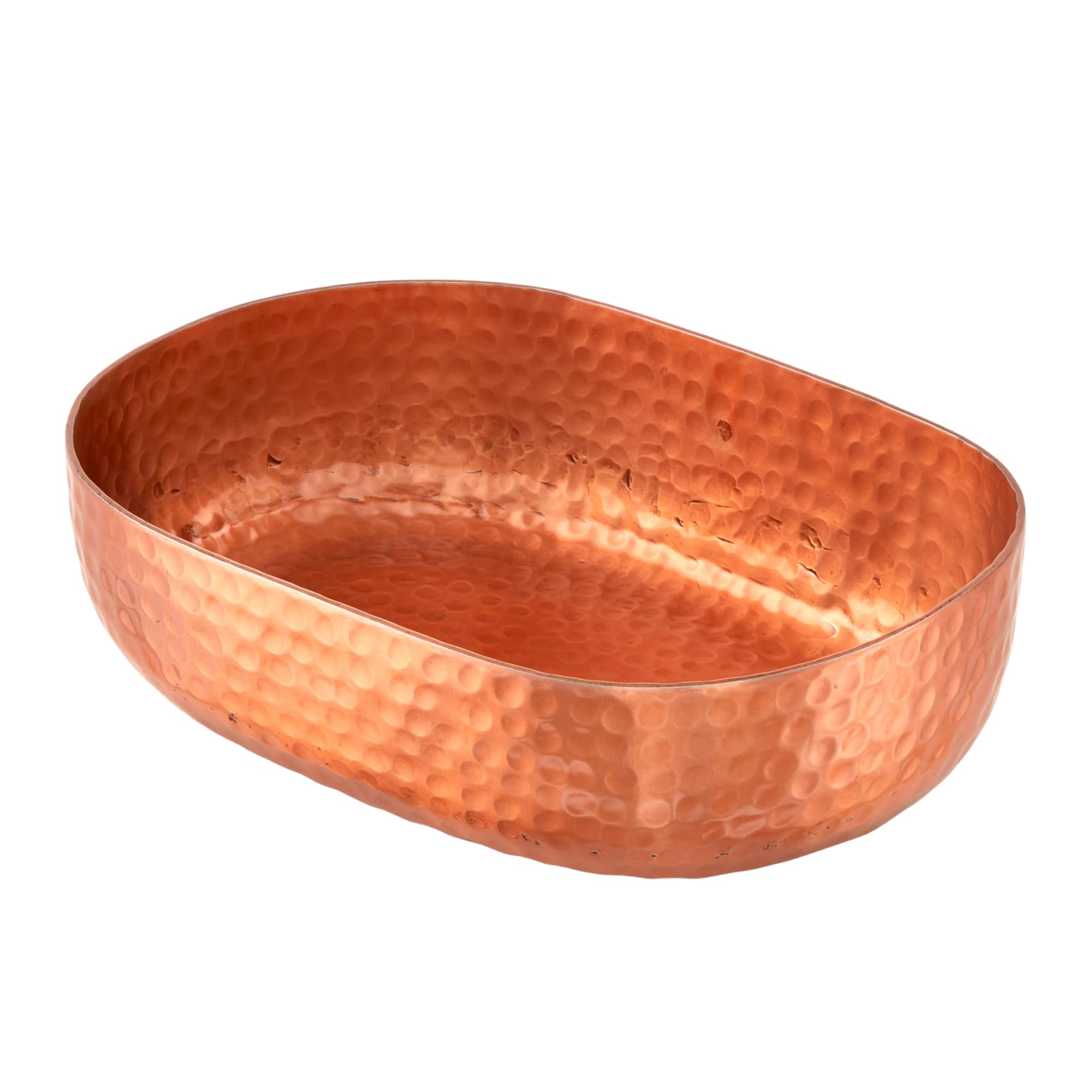 American Metalcraft ABHC69 Hammered Aluminum Entrée Basket, Oval, Copper, 48-Ounces