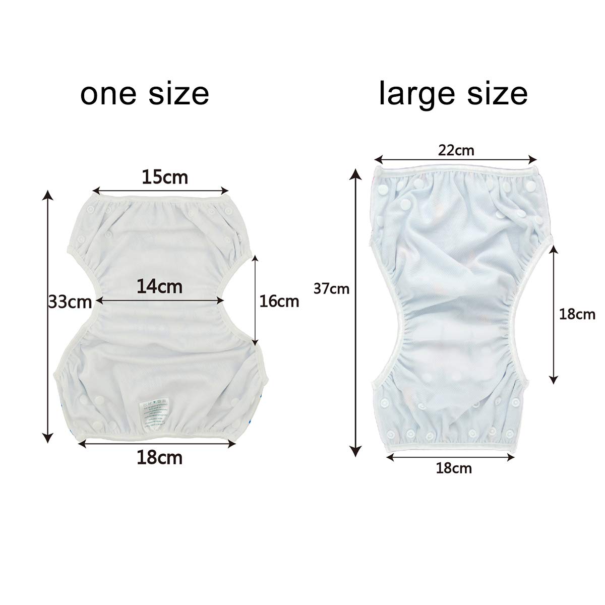 ALVABABY Baby Swim Diapers 3pcs One Size Reuseable Washable & Adjustable for Swimming Lesson & Blue Gray White 3SWY18 - Image 4