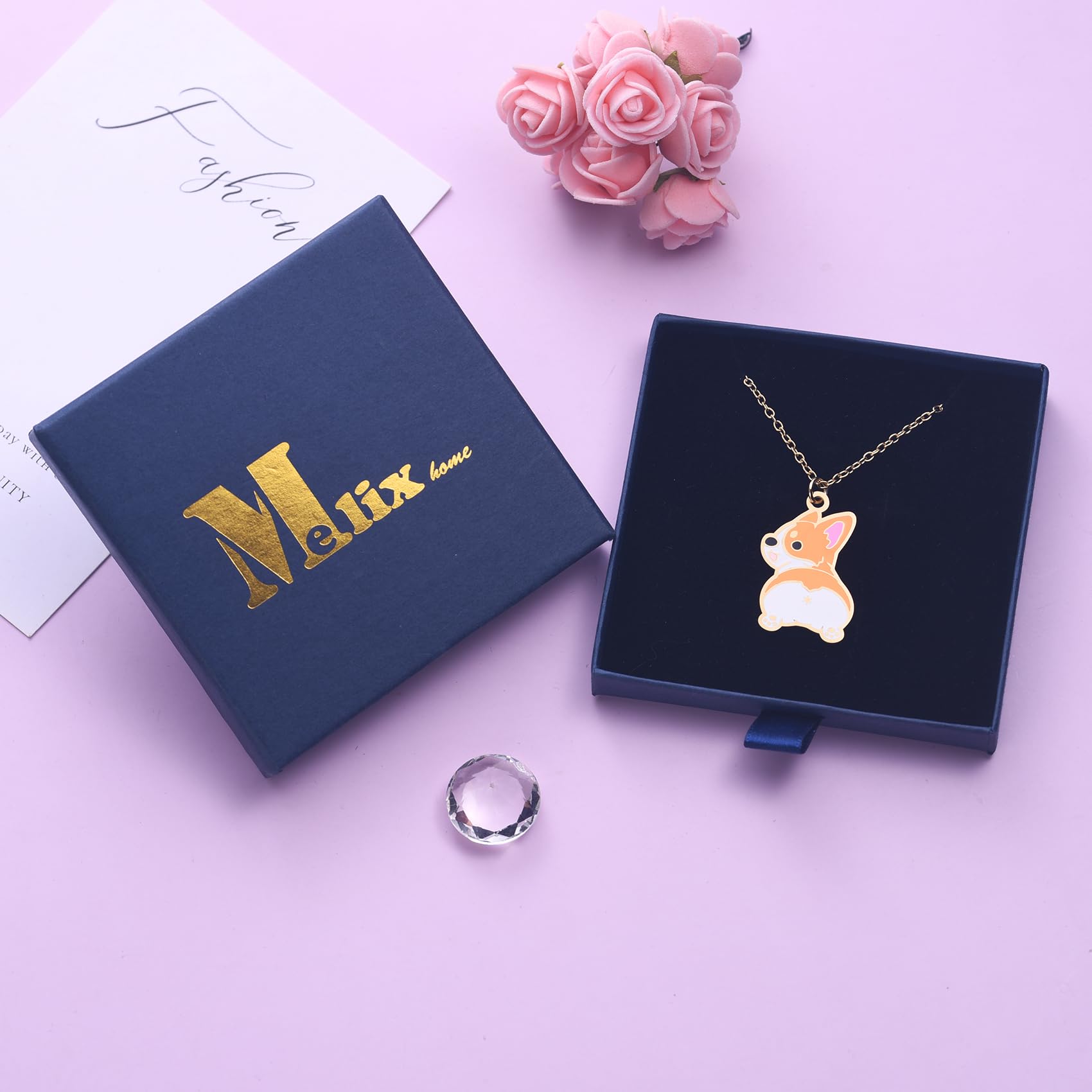Melix Home Collana con ciondolo a forma di cane, grazioso gioiello per amanti dei cani, regalo ideale per appassionati e proprietari di animali domestici
