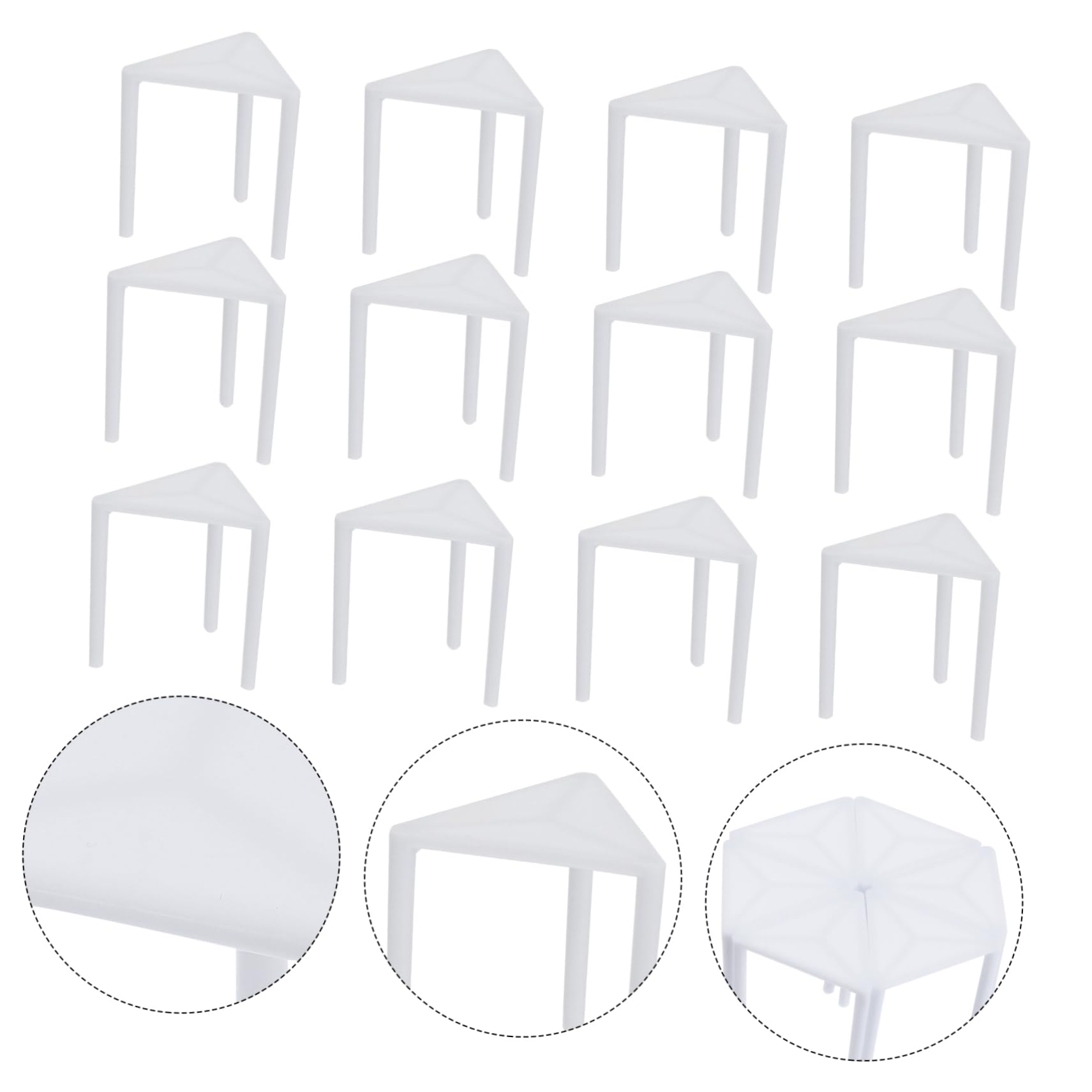 ULTECHNOVO Pizza Accessories Black Collapsible Triangle Brackets Plastic Pizza Riser Set for Easy Use