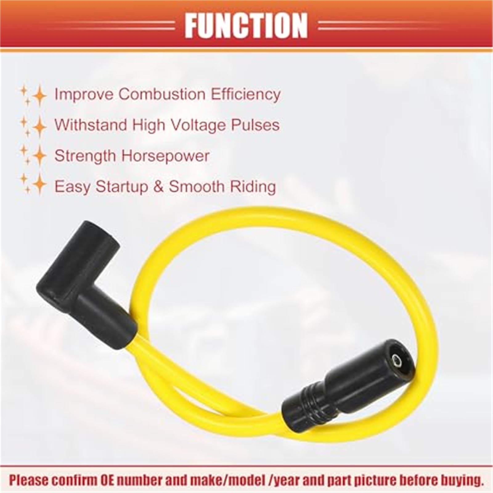 Przewody cewki zapłonowej dla świec zapłonowych, kabel 8 mm