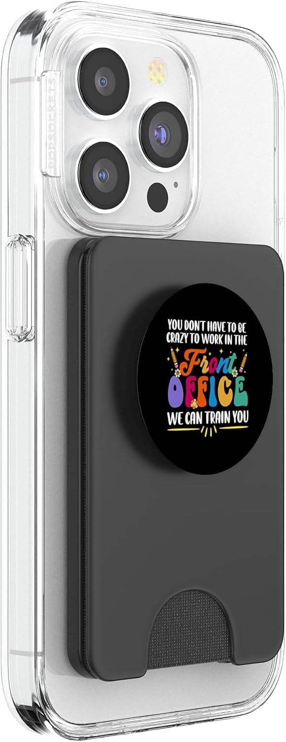 Front Office funny Front desk receptionist admin assistant PopSockets PopWallet for MagSafe image 4