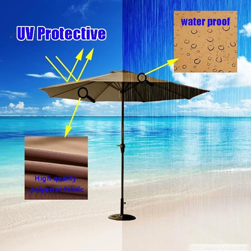 GSKFXJ Patio Umbrella Replacement Canopy 6.5ft 7.5ft 8ft 9ft 10ft Outdoor Table Umbrella Top Cover for 6Ribs 8Ribs Parasol Replacement Cover Round(Dark Green,2.5m/8ft-8Ribs)