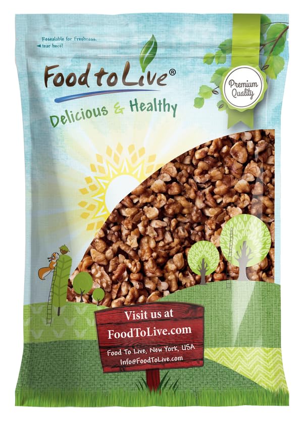 Image of Food to Live Dry Roasted Walnut Pieces with Himalayan Salt, 6 Pounds - Oven Toasted, Lightly Salted, No Oil Added, Perfect for Cooking, Baking and Snacking, Vegan, Kosher, Bulk