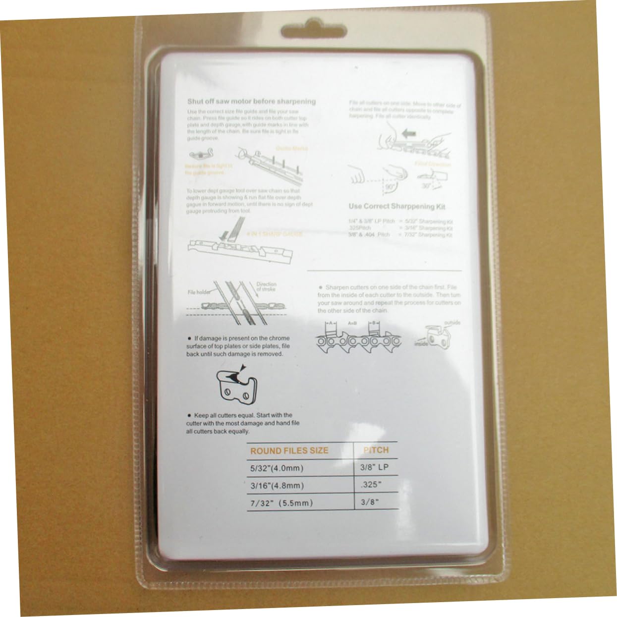 Kit De Limado Para Motosierras 10 Piezas Afilador De Cadena Durable y Resistente