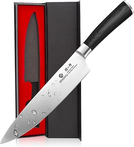 Miniatura 10 de Imarku cuchillo de chef de 25,40 cm, cuchillo de cocina de acero alemán rico en carbono con mango ergonométrico