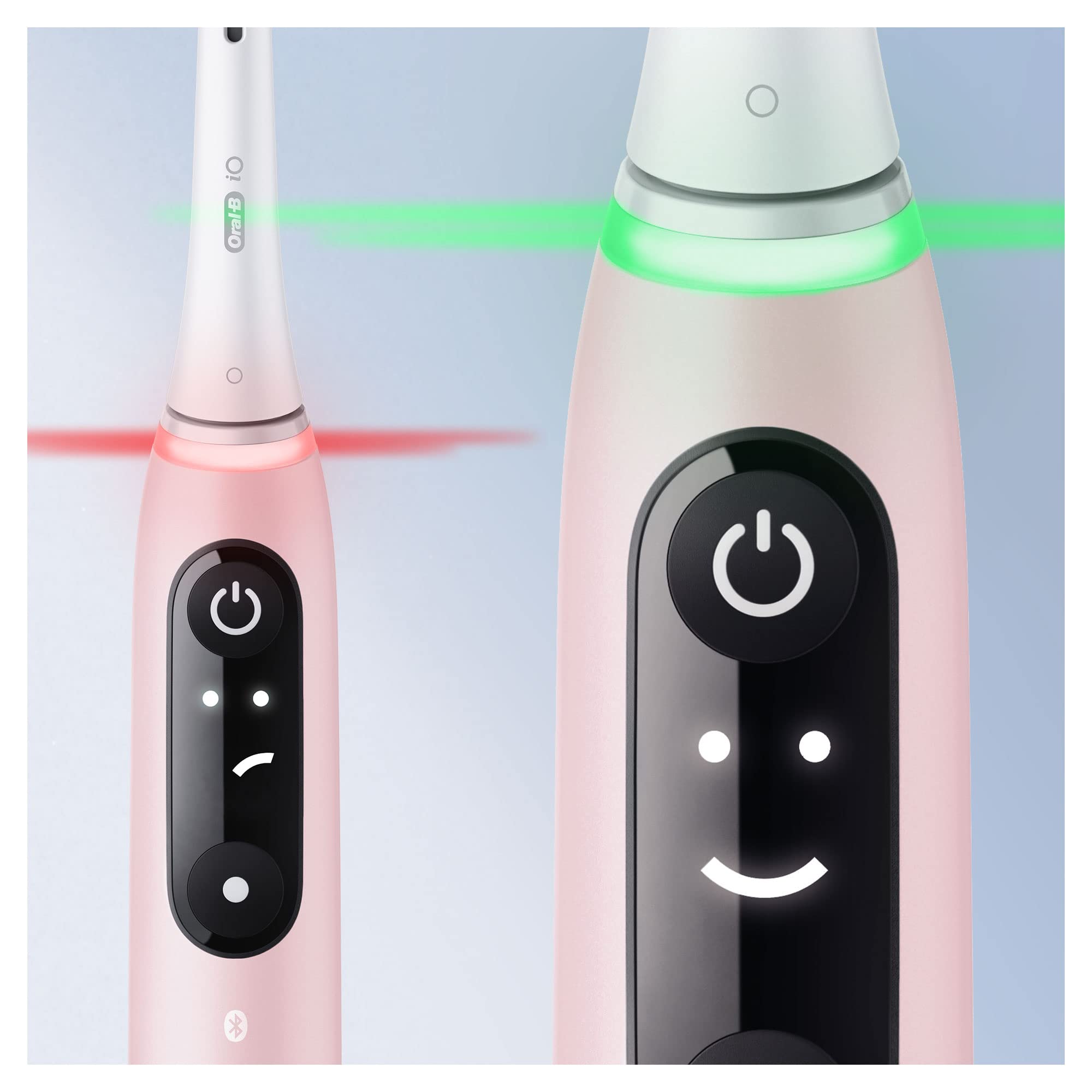Oral-B iO Series 6 Elektrische Zahnbürste/Electric Toothbrush, 5 Putzmodi für Zahnpflege, Magnet-Technologie, Display & Reiseetui, Sensitive Edition, Geschenk Mann/Frau, Designed by Braun, pink sand