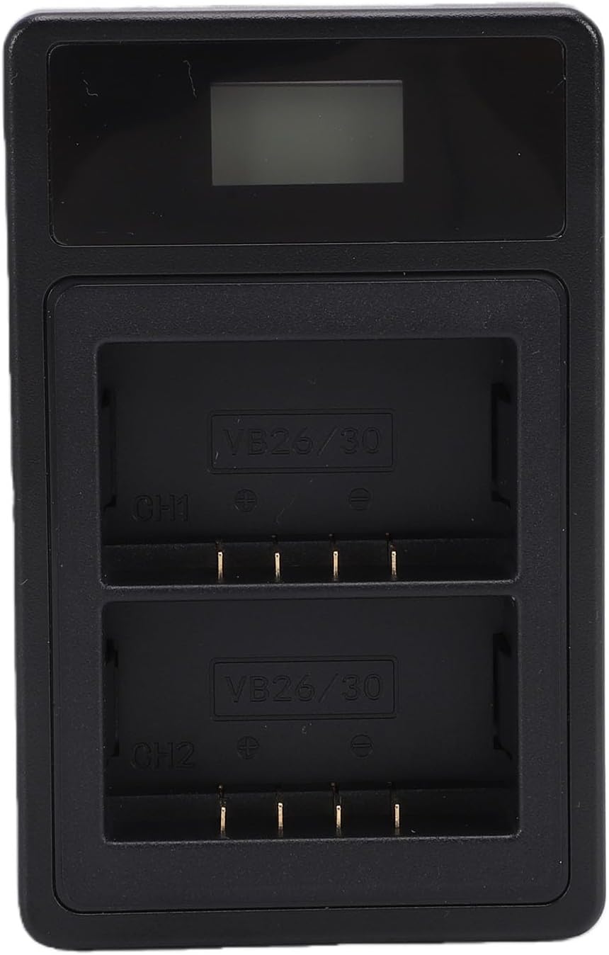 Bewinner Camera Flash Dual Battery Fast Charger 5Wx2 Smart Display, Charger Fit for VB26 VB26B VB30 V860III V1 V850III Flash Battery, Fast with Intelligent LCD Screen for