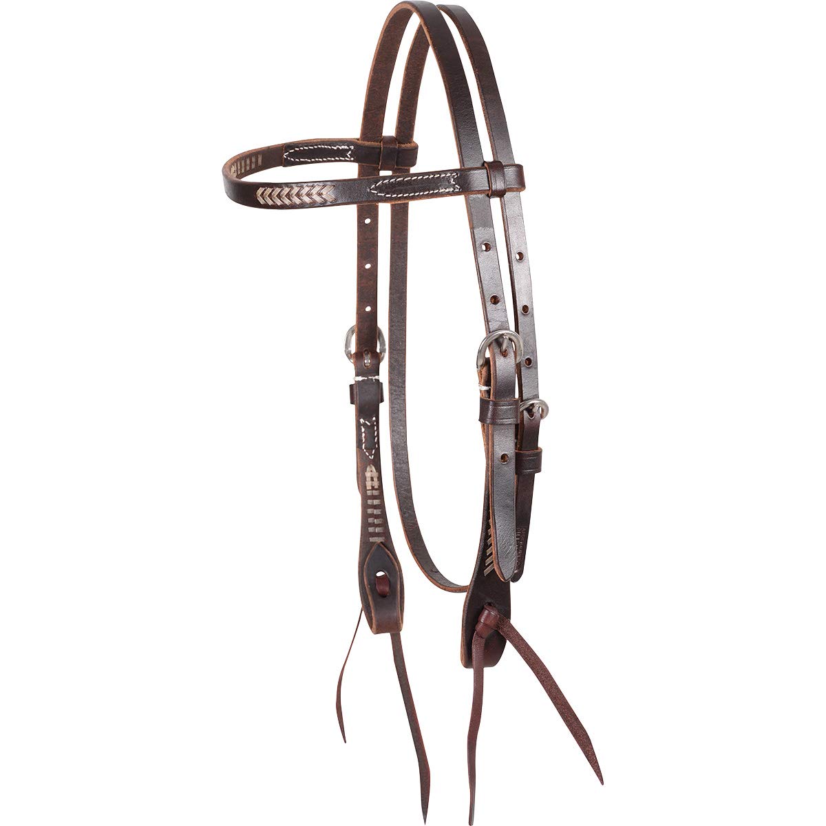 Martin Saddlery Rawhide Laced Chocolate Browband Headstall Chocolate