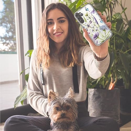 Miniatura 5 de MUNDAZE - Case for Samsung Galaxy A52 Slim Hybrid Shockproof Hard Shell Soft TPU Heavy Duty Protective Phone Cover - Lavender Dragonfly Butterflies