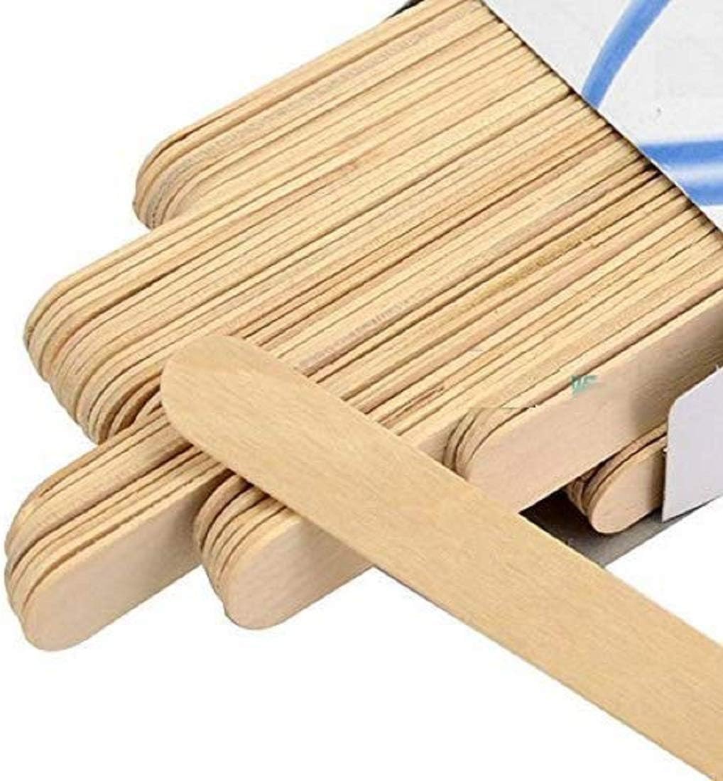 AVNISH Wooden Wax Sticks Spatulas, Wax Applicators Knife, Wooden Ice Cream Craft Sticks for School Projects (50 Sticks)