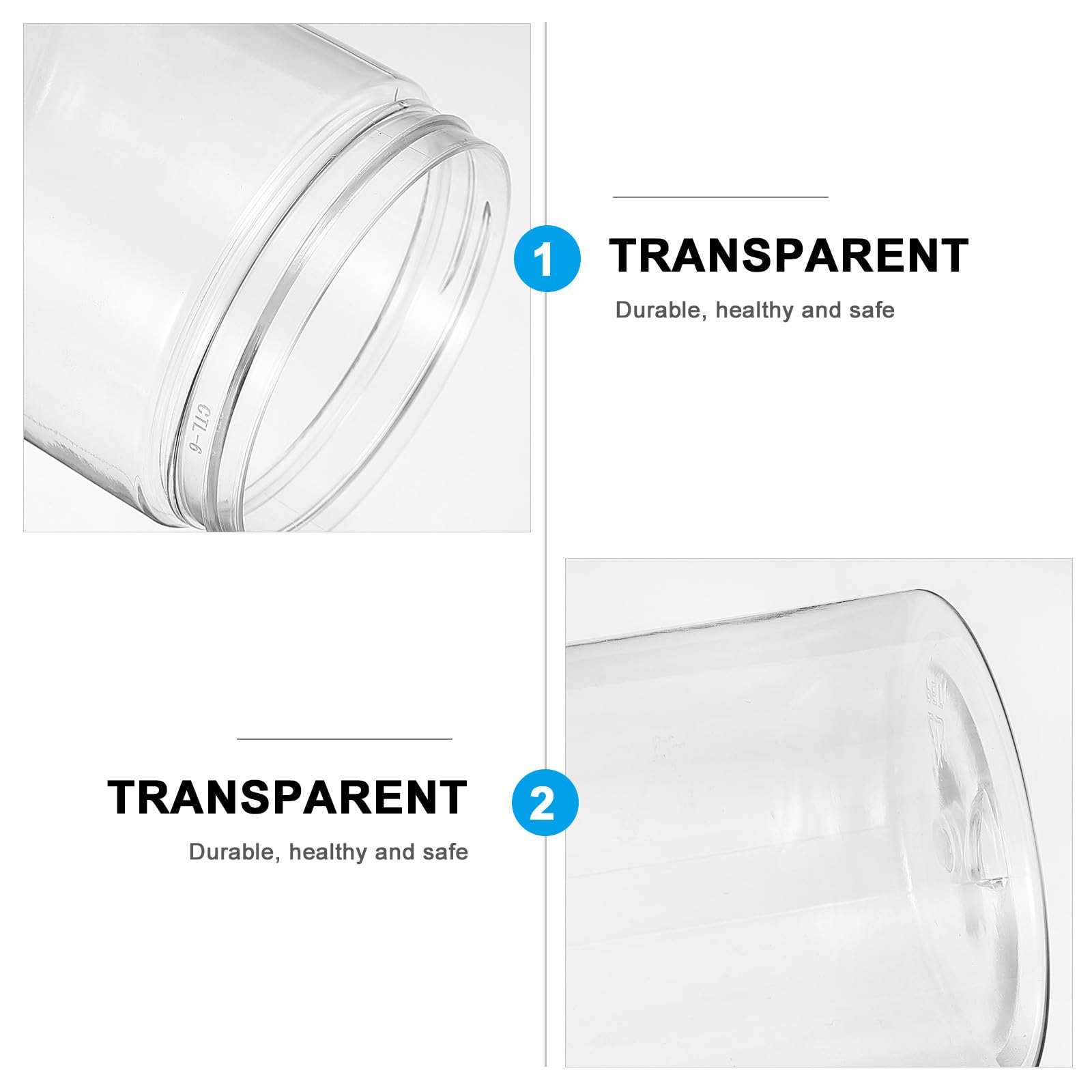 SHINEOFI Lot de 12 Bocaux de Conservation Alimentaire Transparents en Plastique, Hermétiques avec Couvercle, 500 Ml, Boîte de Rangement Étanche Cuisine, Stockage des Aliments et Céréales,