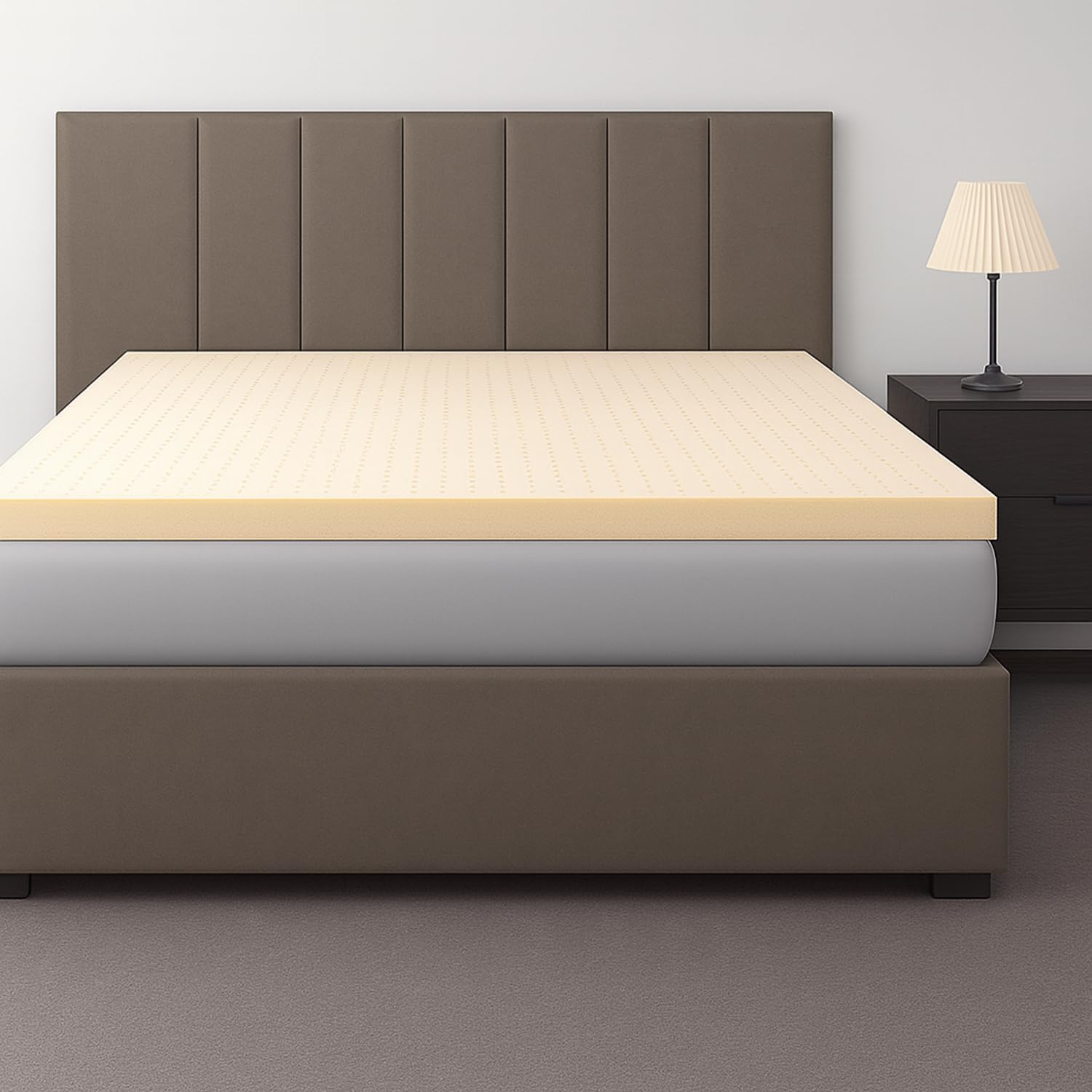 3" Inch Organic Latex Mattress Topper Pad with Organic Cotton Cover Protector (Twin XL Size, Soft) GOLS Certified, Back Pain Relief Support, Hypoallergenic, Cooling and Breathable